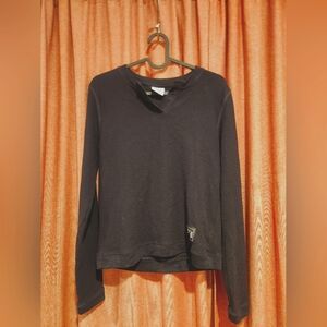 Gym Shark Black Waffle Knit Henley XS